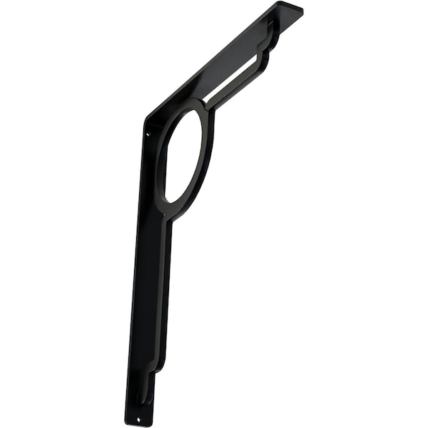 Ekena Millwork Maria Wrought Iron Bracket, (Single center brace), Powder Coated Black 1 1/2"W x 12"D x 15"H BKTM01X12X15SMA - main